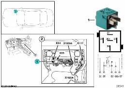 繼電器 後窗玻璃風扇 K99 diagram for BMW 3 Series E36 M3
