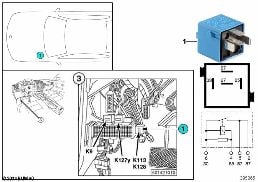 繼電器 大廳效果 K128 diagram for BMW 3 Series E36 M3