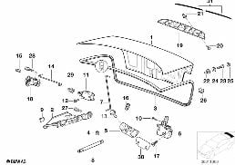 TRUNK LID/CLOSING SYSTEM diagram for BMW 3 Series E36 325is