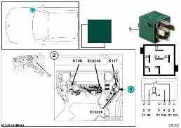 RELAY FOR TRUNK LOCK K117 diagram for BMW 3 Series E36 325i