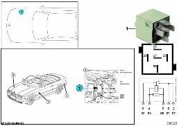 RELAY FOR HYDRAULIC PUMP K5360 diagram for BMW 3 Series E36 325i