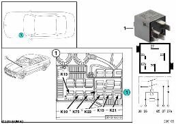 RELAY FOR ABS PUMP MOTOR K75 diagram for BMW 3 Series E36 325i