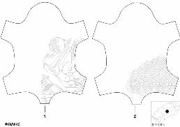 Cuir en relief personn. au mètre diagram for BMW 5 Series E39 525td