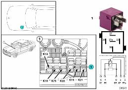 RELAY, AUXILIARY FAN, STAGE 2 K22 diagram for BMW 3 Series E36 325i