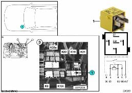 RELAY FOR A/C COMPRESSOR K19 diagram for BMW Z3 E36 1.9