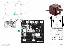 RELAY FOR HIGH BEAM K46 diagram for BMW Z3 E36 1.9