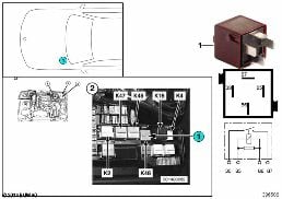 RELAY FOR DRIVING LIGHT K48 diagram for BMW Z3 E36 1.9