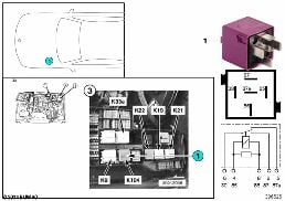 RELAY, AUXILIARY COOLANT PUMP K104 diagram for BMW Z3 E36 1.9