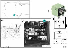 RELAY FOR TAILGATE K70 diagram for BMW Z3 E36 1.9