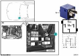 RELAY FOR BACKUP LIGHT K6325 diagram for BMW Z3 E36 1.9
