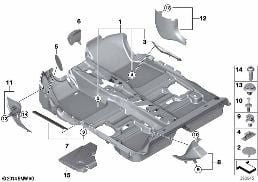 Wykładzina podłogowa diagram for BMW MINI F55 Cooper