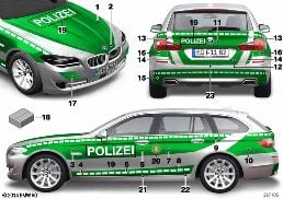 Incollaggio Polizia diagram for BMW 5 Series F11 LCI 530dX