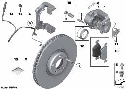Brzda před. kola brzd. oblož. Power Kit diagram for BMW X5 F15 30dX