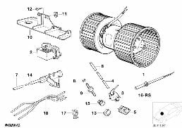 ELECTRIC PARTS FOR HEATER diagram for BMW 5 Series E34 525tds