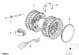 ELECTRIC PARTS FOR AC UNIT diagram for BMW 5 Series E34 525tds