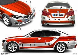 Incollaggio ambulanza diagram for BMW 5 Series F10 LCI 520d