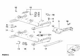 FRONT SEAT RAIL MECHANICAL/SINGLE PARTS diagram for BMW 3 Series E36 318is