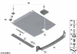 TRIM PANEL, TRUNK FLOOR diagram for BMW X5 M F85 X5 M
