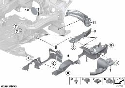 MOUNTING PARTS, ENGINE COMPARTMENT diagram for BMW 4 Series F32 428i