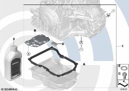 Kit cambio aceite, caja cambio automát. diagram for BMW MINI R56 One
