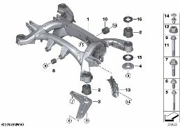 Hinterachsträger diagram for BMW X5 M F85 X5 M