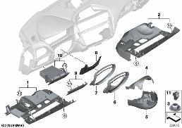 MOUNTING PARTS, I-PANEL, BOTTOM diagram for BMW 2 Series F22 M240iX