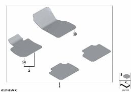 FLOOR MATS, VELOURS diagram for BMW 2 Series F45 Active Tourer LCI 216d