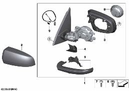กระจกมองข้าง diagram for BMW X5 E70 3.0si