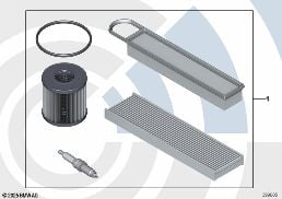 SERVICE KIT FOR INSPECTION II diagram for BMW MINI Cabrio R57 LCI Cooper