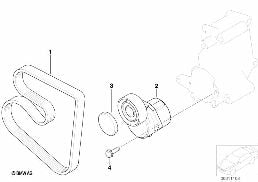 皮带传动 水泵/发电机 diagram for BMW 3 Series E36 318i