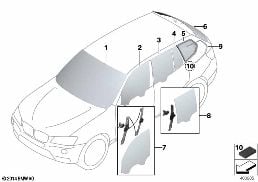verglazing diagram for BMW X3 F25 28iX