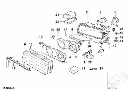 SINGLE PARTS, XENON HEADLIGHT diagram for BMW 7 Series E38 740i