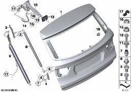 トランク リッド diagram for BMW X3 F25 20iX