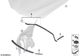 エンジン フード ウェザー ストリップ diagram for BMW X3 F25 20iX