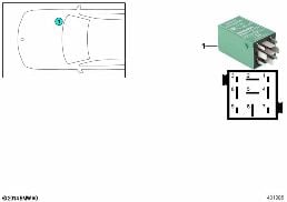 รีเลย์มือจับประตูด้านนอกเรืองแสงสีเขียว diagram for BMW X5 E53 4.6is