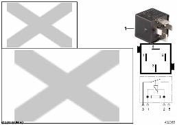 Przekaźnik ze styk. zw., black diagram for BMW 5 Series E39 520d