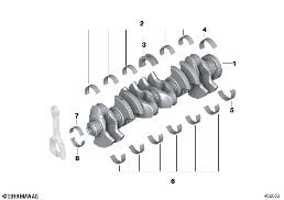 CRANKSHAFT WITH BEARING SHELLS