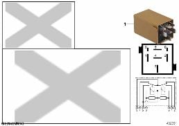 Relais double relais vert-marron diagram for BMW 7 Series E38 750iLS