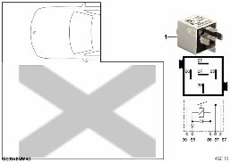 RELAY FOR NO CONTACT, WHITE diagram for BMW 3 Series E36 325i