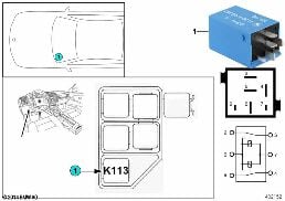 RELAY, VENT WINDOW K113 diagram for BMW 3 Series E36 325i