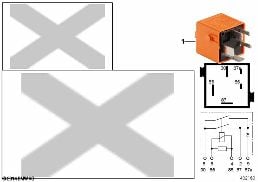 RELAY, DUAL N/O, PASTELLORANGE diagram for BMW Z3 E36 1.9