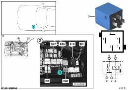 RELAY FOR HIGH BEAM K46 diagram for BMW Z3 E36 1.9