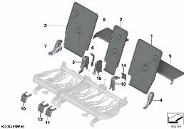 SEAT, REAR, SEAT TRIM COVERS diagram for BMW X1 F48 20d