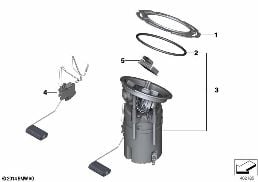 FUEL PUMP AND FUEL LEVEL SENSOR diagram for BMW X3 F25 35iX