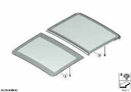 PANORAMA GLASS ROOF GLASS PANEL diagram for BMW X1 F48 20dX
