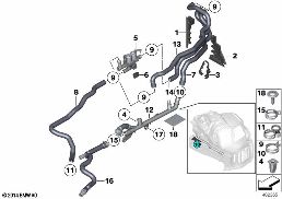 COOLANT HOSES FOR AUXILIARY HEATER diagram for BMW 6 Series F12 640i