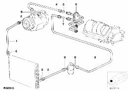COOLANT LINES diagram for BMW 8 Series E31 850Ci