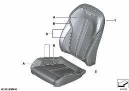 INDIVIDUAL COVER, LEATHER COMFORT SEAT diagram for BMW X5 F15 25dX
