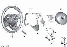 AIRBAG SPORTS STEERING WHEEL diagram for BMW X1 F48 LCI 25eX