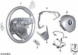 SPRT ST. WHEEL, LEATHER, SHIFT PADDLES diagram for BMW X1 F48 LCI 25eX